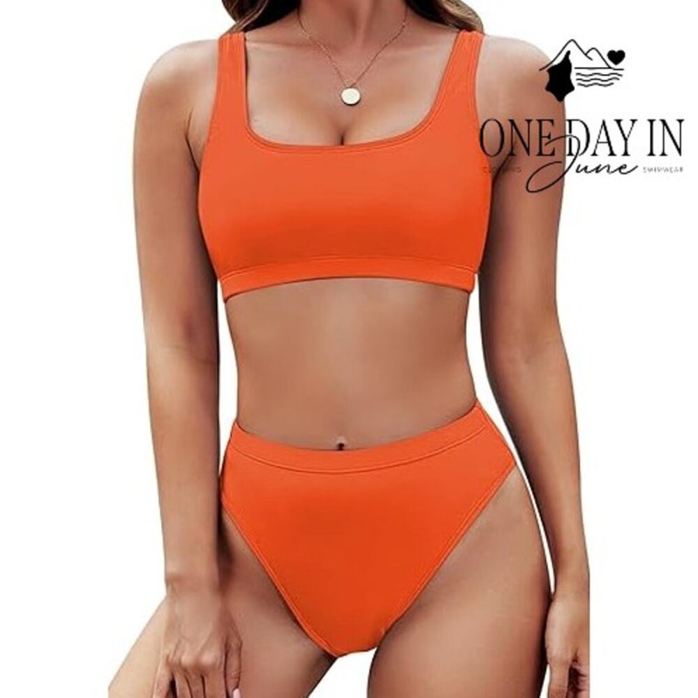 Pink Queen Crop Bikini Swimsuit Size L